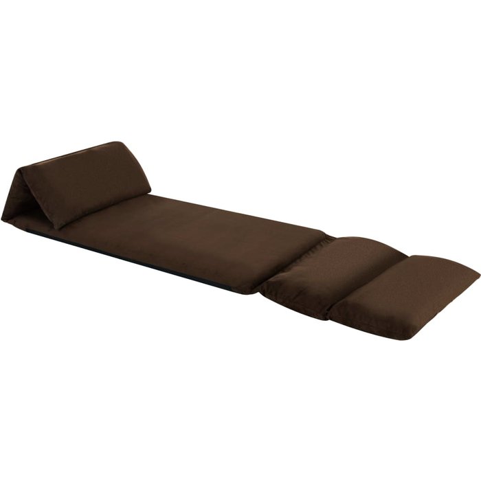 Tumbona de suelo plegable microfibra marrón cfw55279