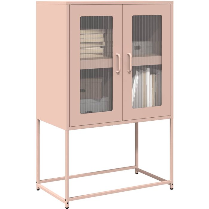 Aparador alto rosa, 68x39x107 cm, acero