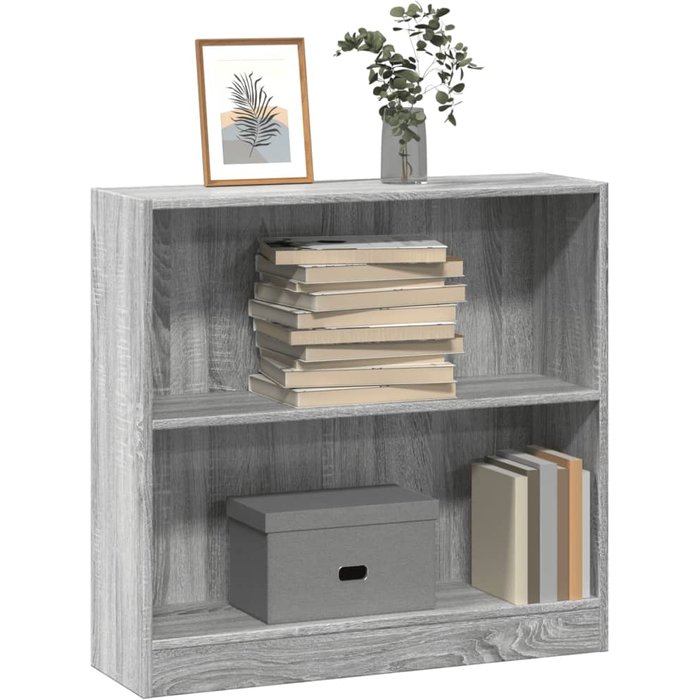 Librería sonoma gris 80x24x76 cm madera contrachapada