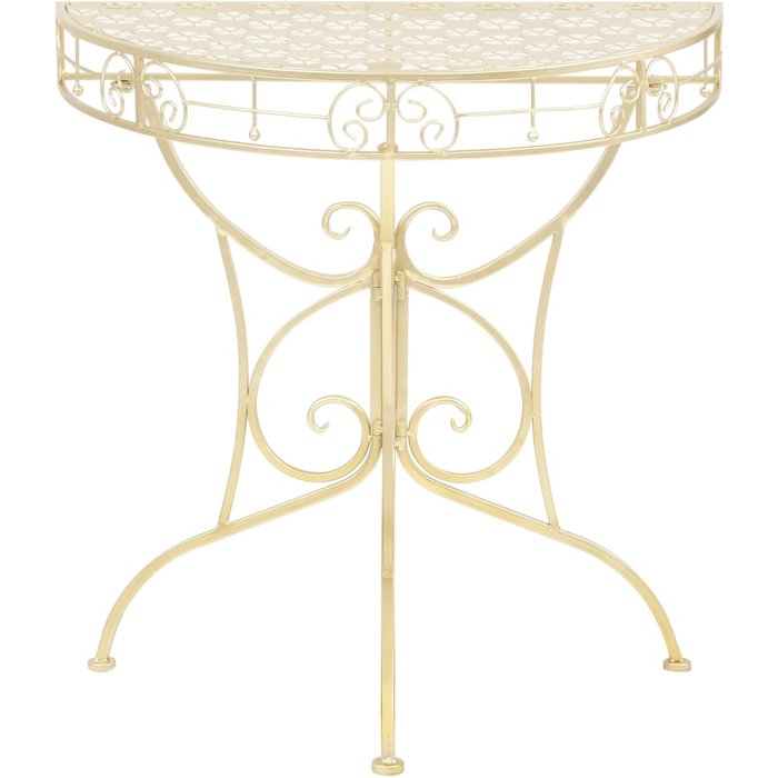 Mesa auxiliar vintage metal semicircular 72x36x74 cm dorado - comfortxl