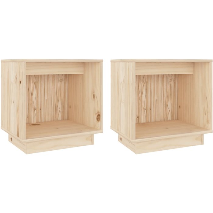 Mesitas de noche 2 uds madera maciza de pino 40x30x40 cm - comfortxl