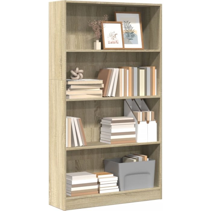 Librería roble sonoma 80x24x143 cm madera contrachapada