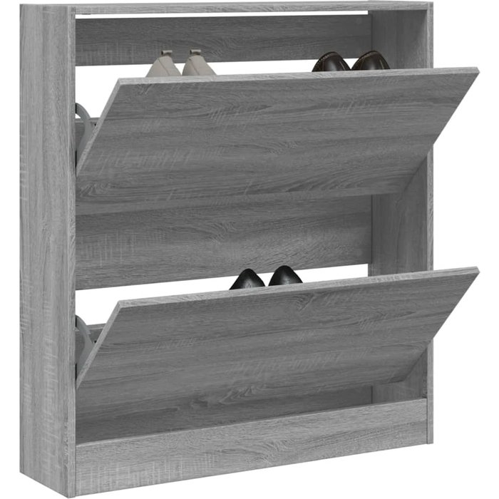 Zapatero sonoma gris de 80x21x87,5 cm, madera de ingeniería.