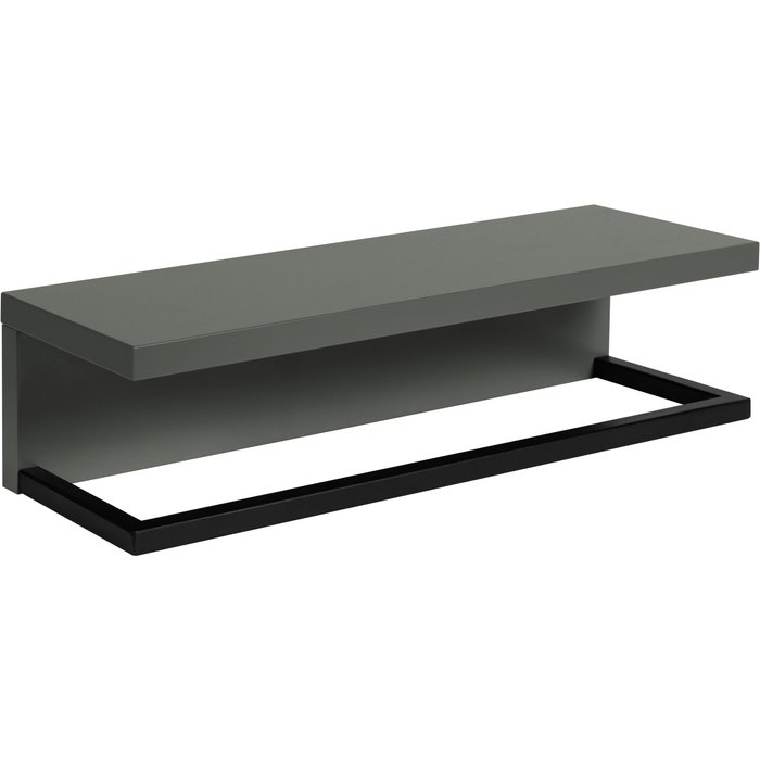 Estante mural de baño lov 40 cm verde con toallero metálico negro