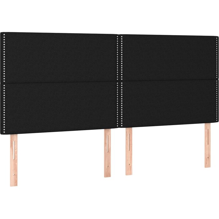 Cabeceros 4 unidades de tela negro 80x5x78/88 cm - comfortxl