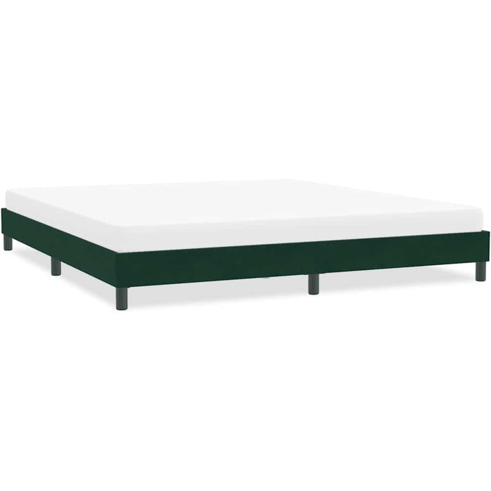 Estructura cama sin colchón terciopelo verde oscuro 200x220 cm vidaxl