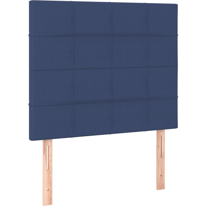 Cabecero de cama - mueble cabecero de tela azul 80x5x118/128 cm