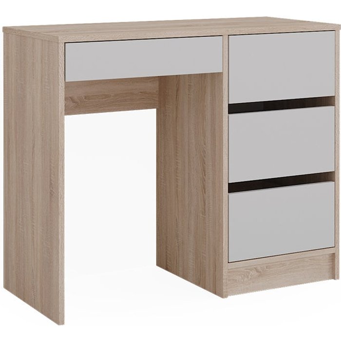 Vicco escritorio sherry, blanco/sonoma, 90 x 40 cm con cajones