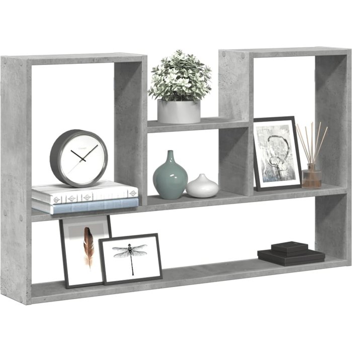 Estante de pared gris hormigón 99x15x60 cm madera contrachapada