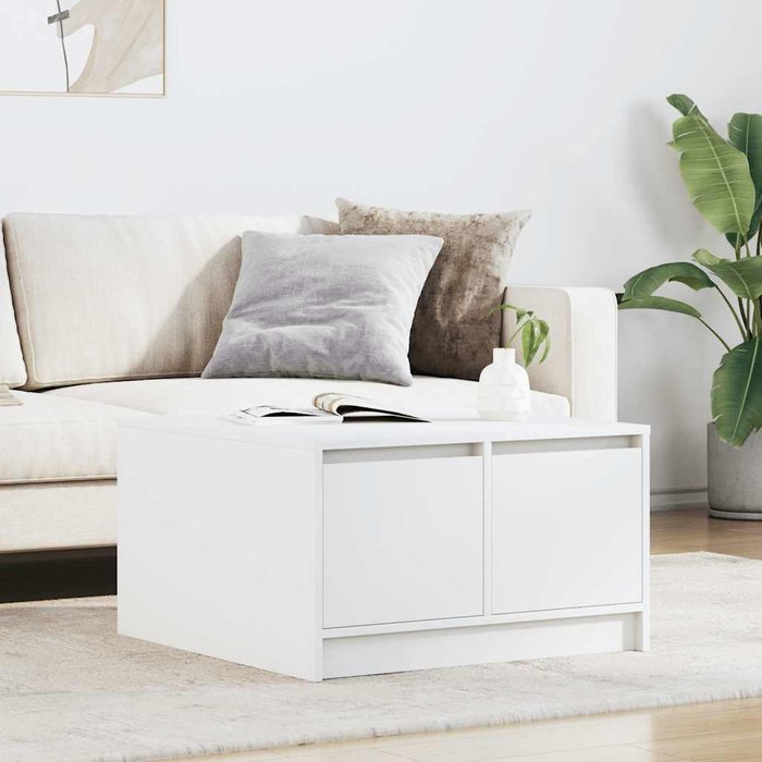 Maison exclusive - mesa de centro con cajones blanca 70,5x70x40 cm