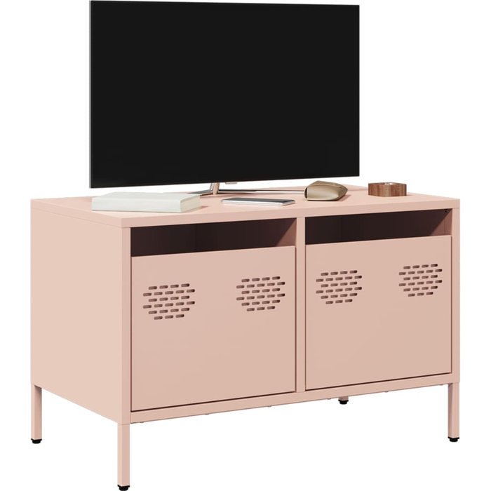 Mueble tv rosa 68x39x43,5 cm acero laminado en frío