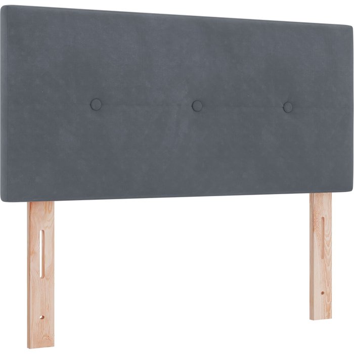 Cabecero acolchado con botones gris oscuro 80 cm de terciopelo cfw9152398