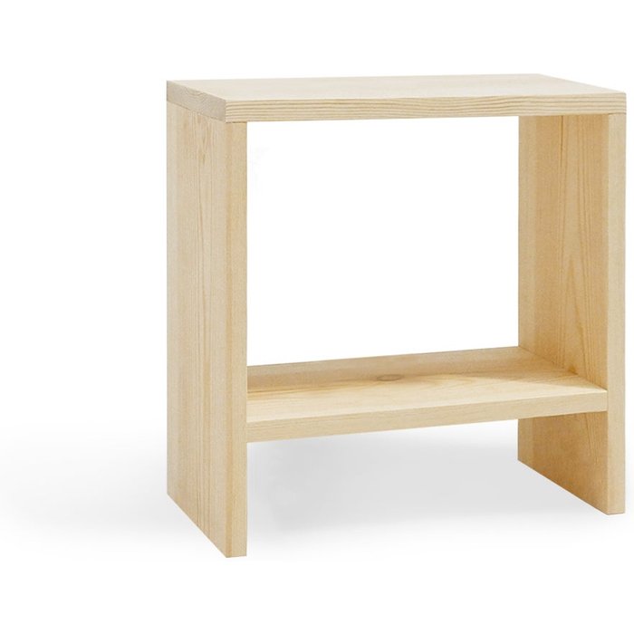 Meller - mesita de noche de madera maciza en tono natural de 40x20cm - decowood