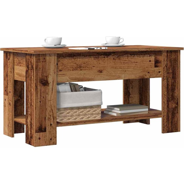 Mesa de centro madera de ingeniería madera vieja 101x49x52 cm