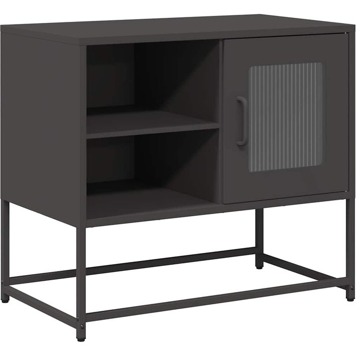 Mueble para tv de acero negro 68x39x60,5 cm - comfortxl