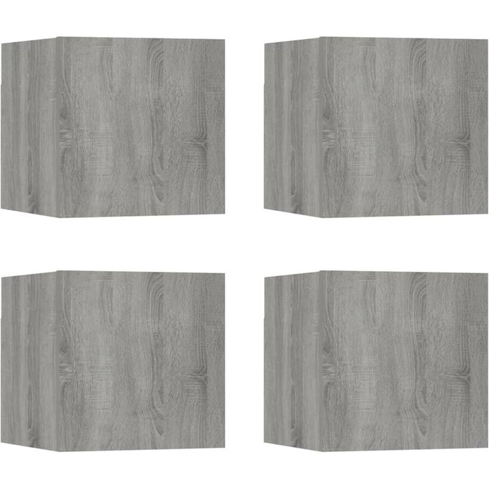 Muebles tv de pared 4 piezas sonoma gris 30,5x30x30 cm