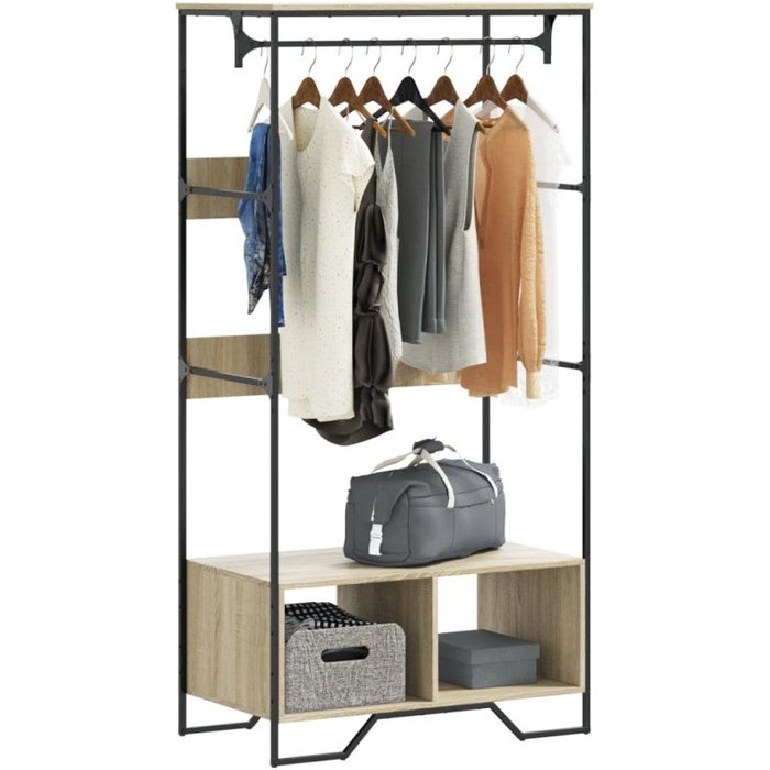 Armario de madera de ingeniería roble sonoma 90x50x180 cm vidaxl