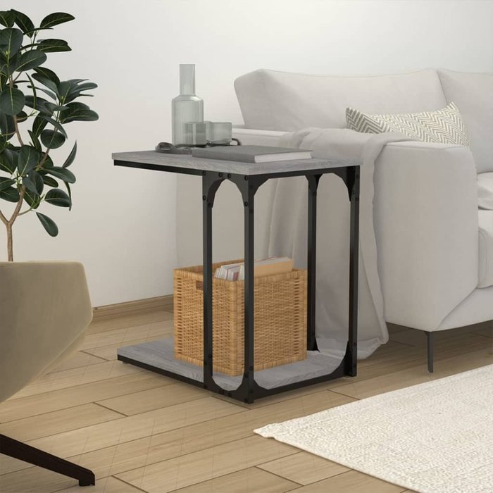 Maison exclusive - mesa auxiliar madera contrachapada gris sonoma 50x35x52 cm