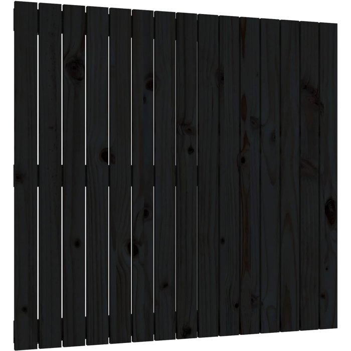 Cabecero de cama de pared madera maciza pino negro 95,5x3x90 cm - comfortxl