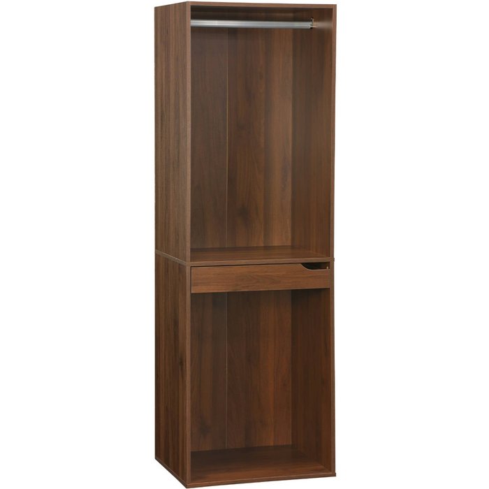 Módulo armario con ropero y pantalonero nogal - 60x45x180 cm