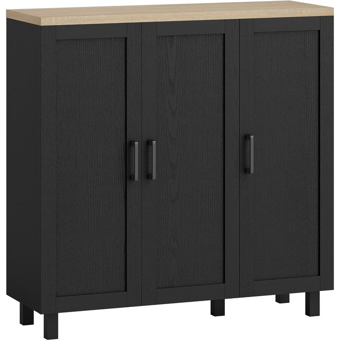 Aparador homcom melamina de madera negro 90x30x90 cm 839-667v80bk