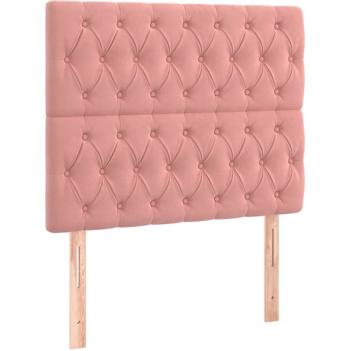 Cabeceros 2 unidades de terciopelo rosa 90x7x78/88 cm - comfortxl