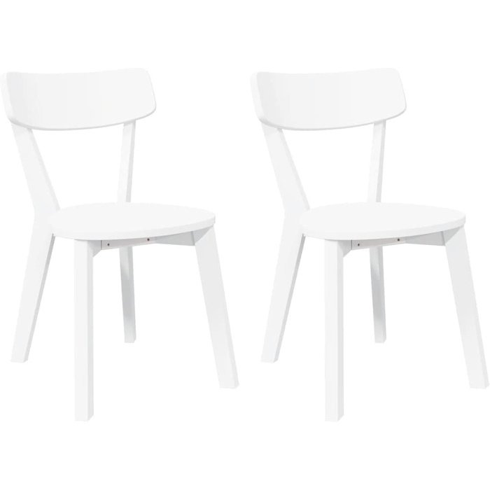 Sillas de comedor 2 unidades madera maciza de caucho blanco v1169 unico / blanco