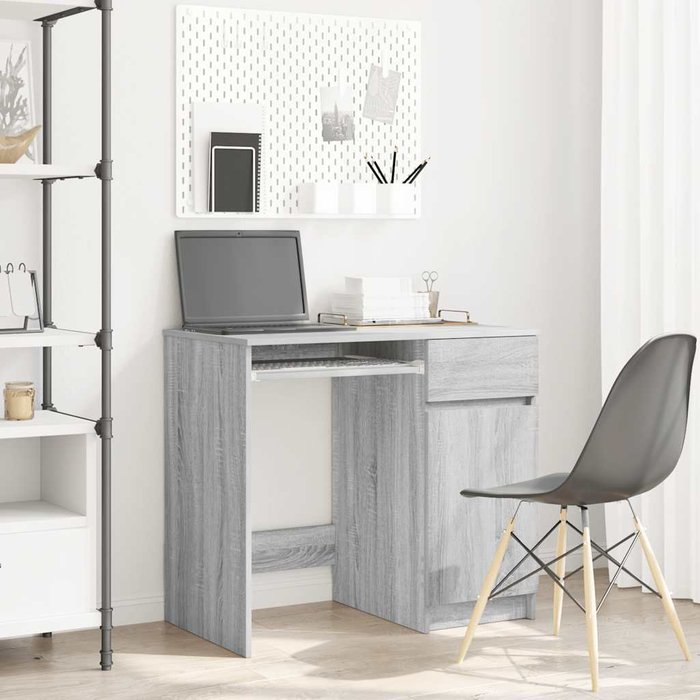 Escritorio sonoma gris 86x49x76 cm madera de ingeniería