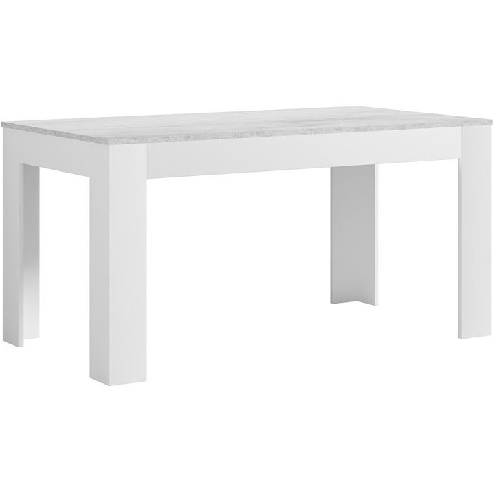 Mesa comedor extensible astrid cemento y blanco 138/178 x 90