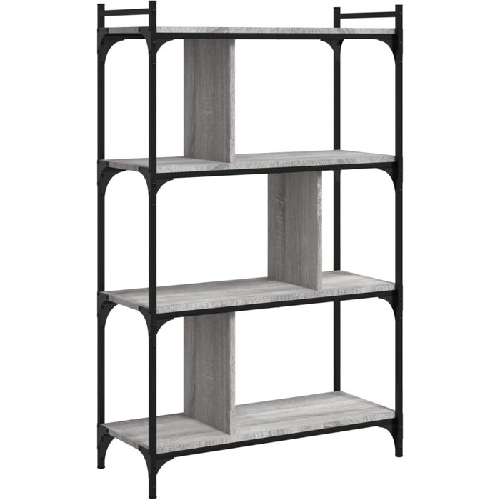 Librería 4 estantes madera ingeniería gris sonoma 76x32x123 cm – comfortxl