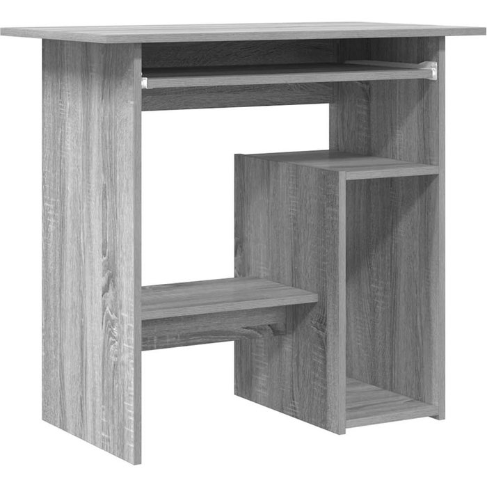 Escritorio de madera contrachapada gris sonoma 80x45x74 cm - comfortxl