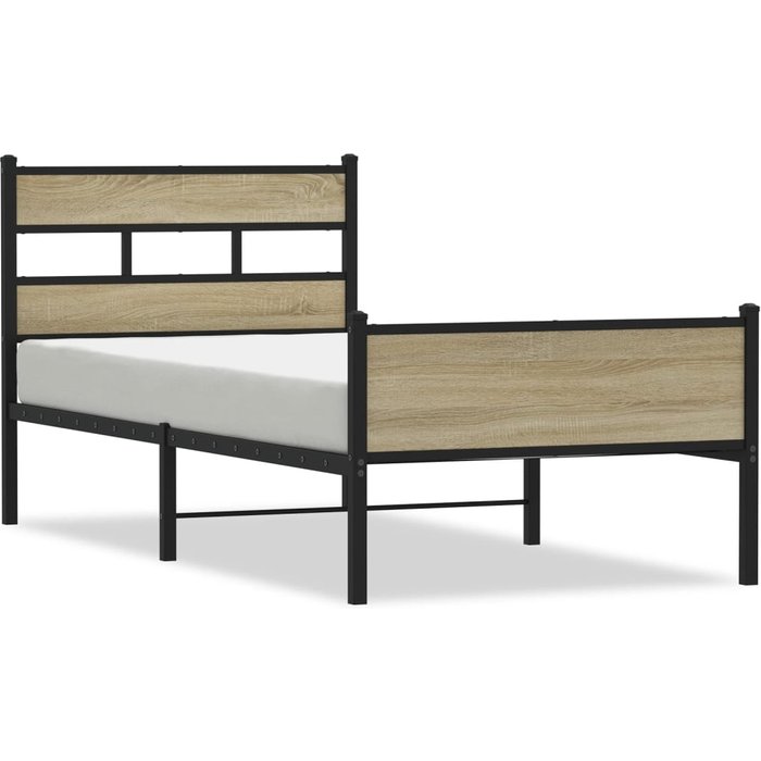 Estructura de cama sin colchón madera roble sonoma 90x190 cm — comfortxl