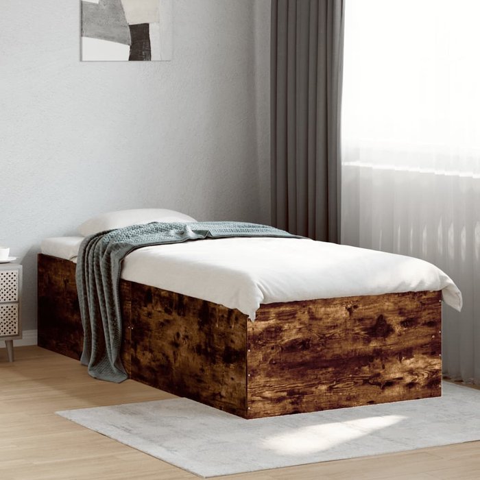 Maison exclusive - estructura de cama madera de ingeniería roble humo 75x190 cm