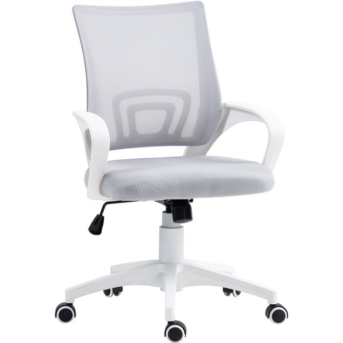 Silla de oficina homcom malla gris 57x55x109 cm 921-726v00gy