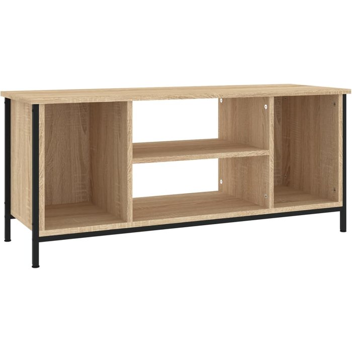 Mueble de tv de contrachapado de roble sonoma 102x35x45 cm - comfortxl