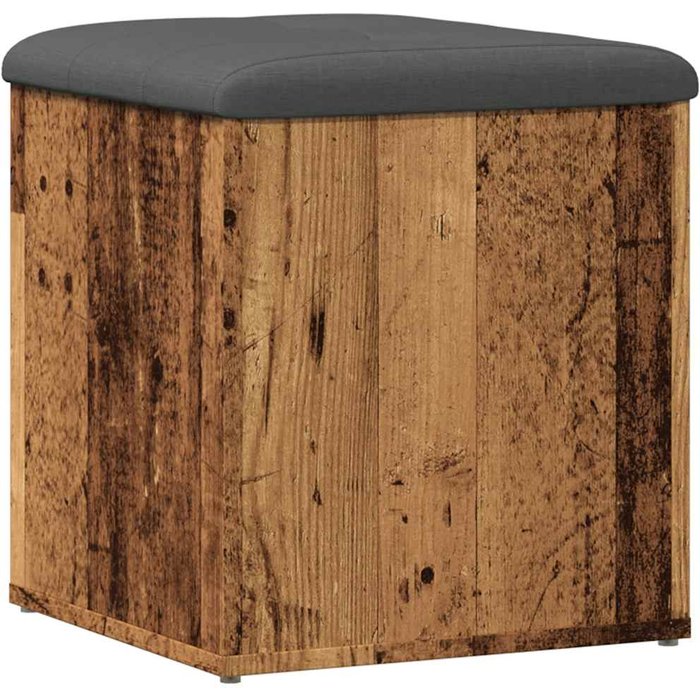 Banco con almacenaje madera ingeniería madera vieja 42x42x45 cm - comfortxl