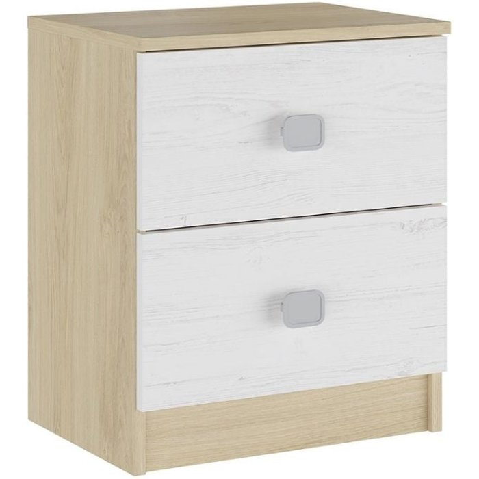 Mesita de noche donald 2 cajones puccini/andersen 53,8x44,6x33,5 cm