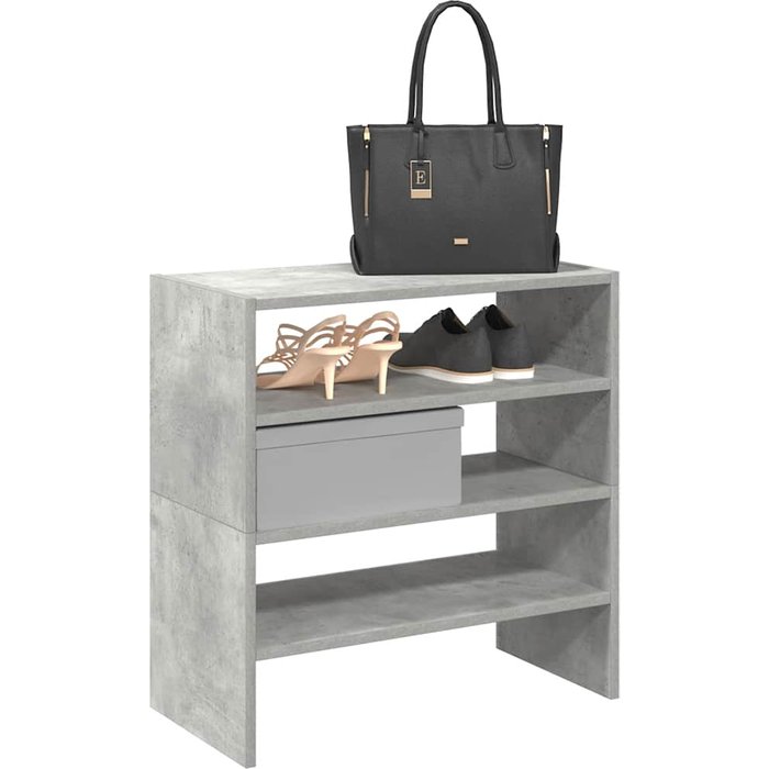Estantes para zapatos 2 piezas apilables gris hormigón 60x30x30,5 cm