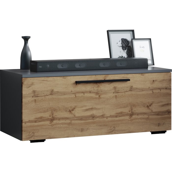 Vcm muebles de tv arila antracita / roble de miel h. 39 x b. 95 x t. 40 cm