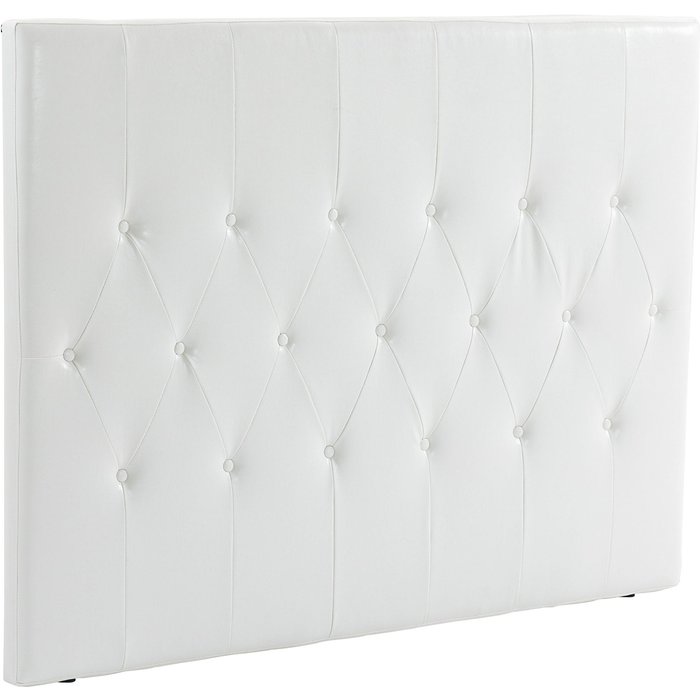 Cabecero tapizado 160cm blanco lino acolchado pared/suelo 160x7x120cm