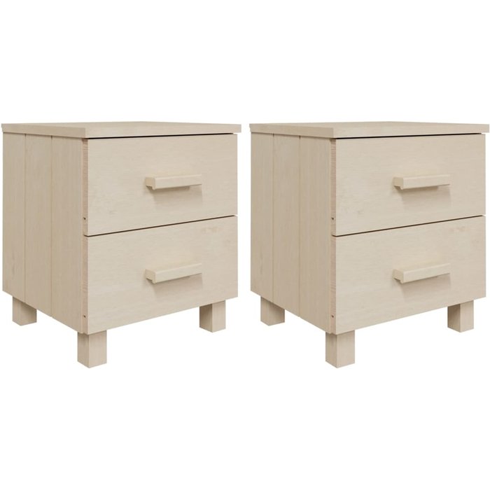 Hamar mesitas de noche 2uds marrón miel 40x35x44,5cm madera