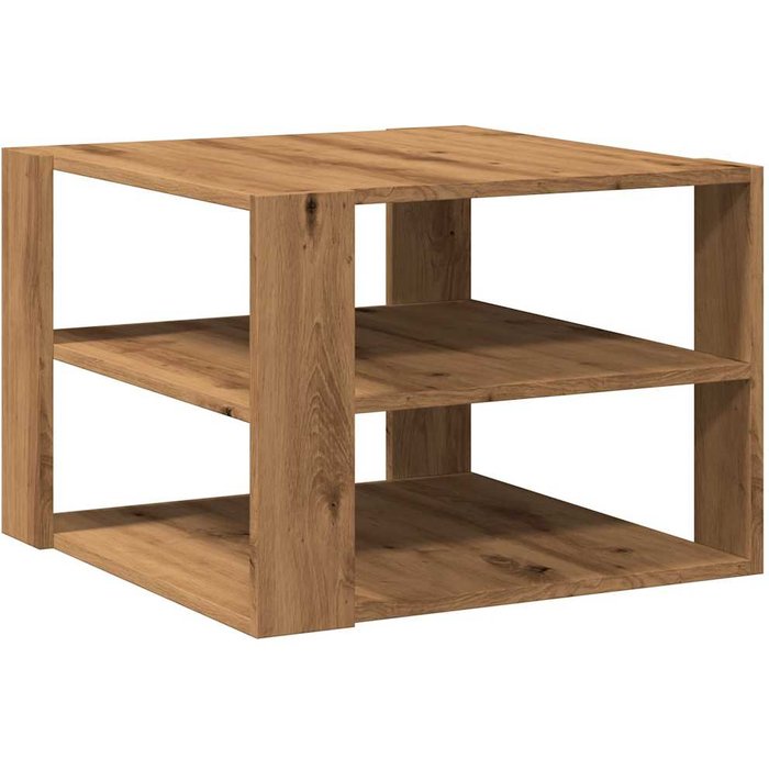 Mesa de centro de roble artesanal 58x58x40 cm madera de ingeniería - comfortxl