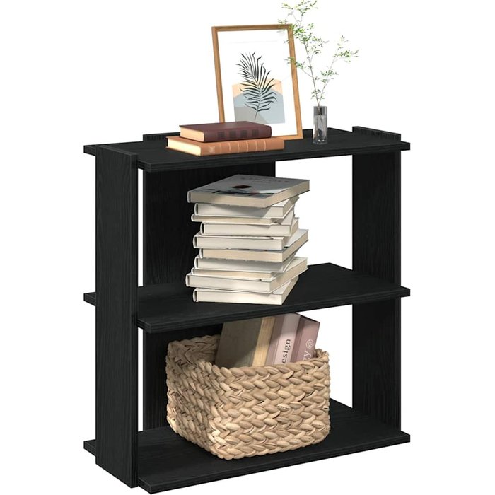 Maison exclusive - librería de 3 estantes madera de ingeniería negro 60x30x60 cm