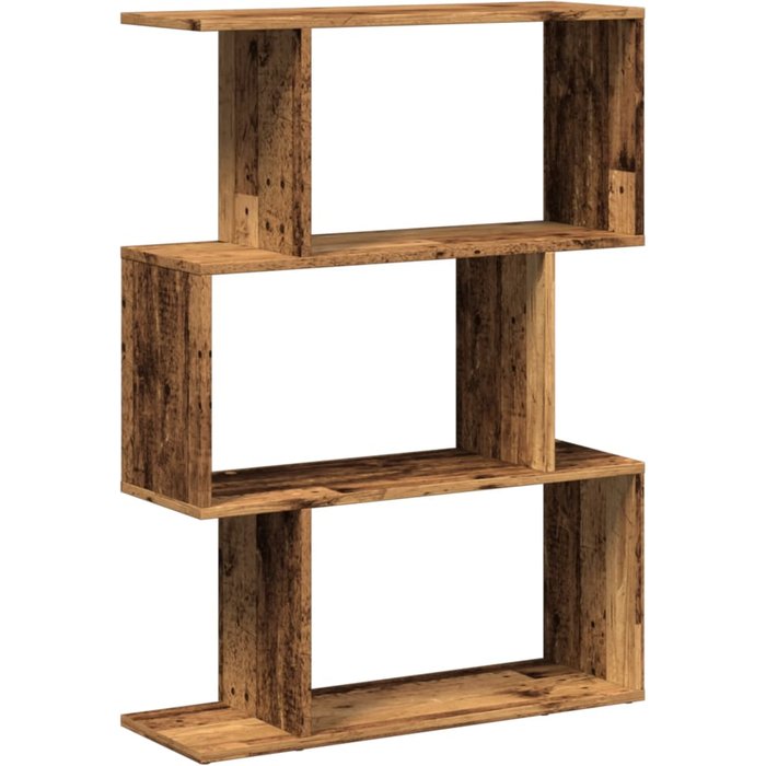 Librería divisora 3 niveles madera envejecida 70x24x97 cm – comfortxl