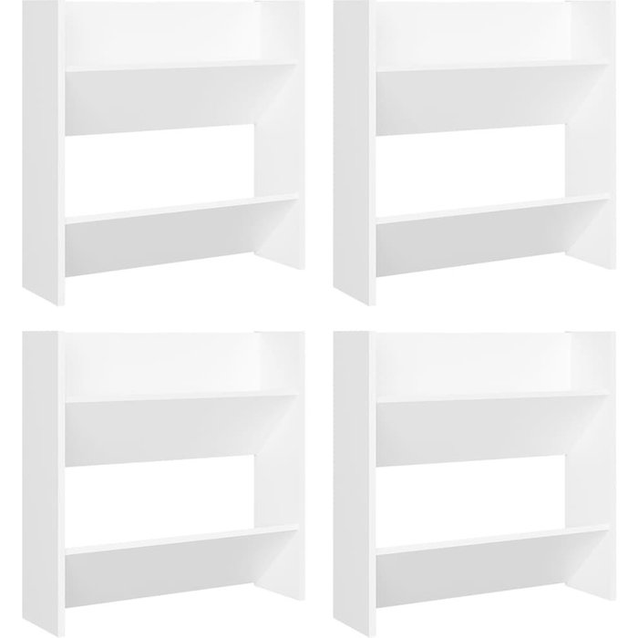 Zapateros de pared 4 uds madera contrachapada blanco 60x18x60cm - comfortxl