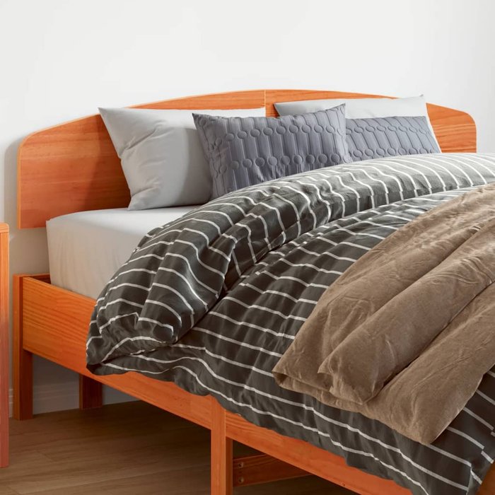 Cabecero de cama madera maciza de pino marrón cera 150 cm - comfortxl