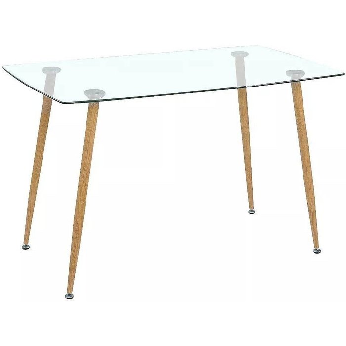 Mesa cristal templado estilo nordico 140cm. comedor o cocina cambria