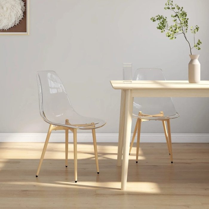 Vidaxl sillas de comedor 2 unidades transparente pet