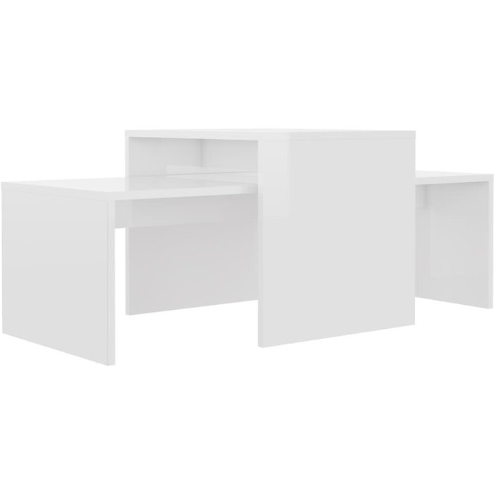 Mesa de centro madera contrachapada blanco brillo 100x48x40 cm - comfortxl