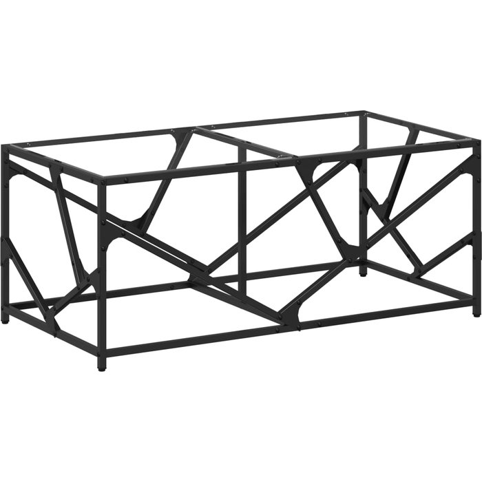 Mesa de centro de acero y tapa vidrio transparente 98,5x50x41cm - comfortxl